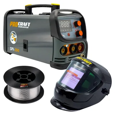 Immagine prodotto di Saldatrice combinata a inverter Procraft SPI-290 3,8 kW Co Flux MMA TIG Lift + filo animato + casco da saldatura