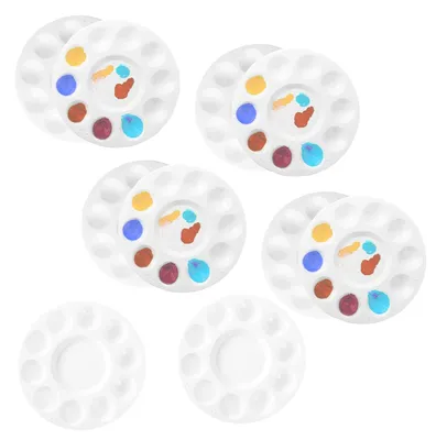 Immagine prodotto di 10 palette per la miscelazione dei colori, rotonde, in plastica, contenitori per vernici, palette per dipingere
