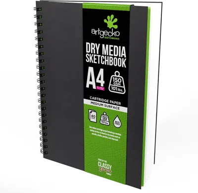 Productafbeelding van Mixed Media Schetsboek A4 Portret - 80 Pagina's (40 Vellen) 150gsm Wit Cartridge Papier