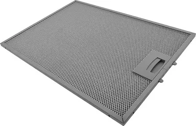 A metal grease filter for a range hood.