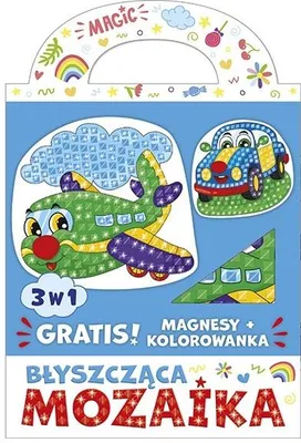 Produktbild von Glitzerndes 3-in-1-Puzzle: Flugzeug und Auto mit Malvorlage