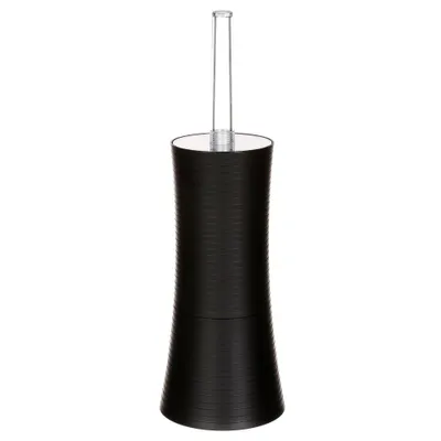 Produktbild von 5five Toilettenburste mit Halter - rund - schwarzer Kunststoff - 38 cm