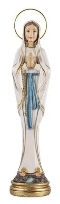 Jungfrau von Lourdes Figur, Kunstharz, handbemalt, 25 cm