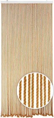 Obrázok produktu pre Kobolo lanový záves dverový záves LIGHT BROWN 54 prameňov deco záves - obdĺžnikový - sieť proti hmyzu záves niť záclona mucholapka veľa farieb k dispozícii Deco