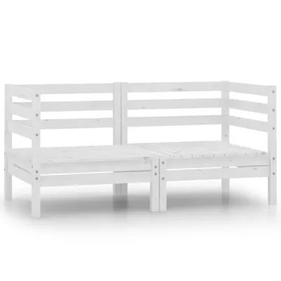 Produktbild von vidaXL 2-Sitzer-Gartensofa Weiß Kiefer Massivholz