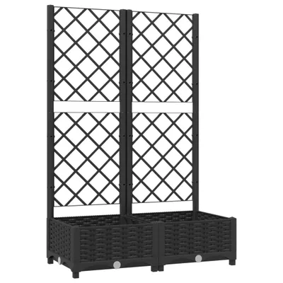 Immagine prodotto di vidaXL Fioriera con traliccio nero 80x40x121,5 cm PP