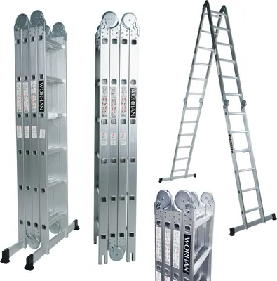 Produktbild von WORHAN rebrík VIACÚČELOVÝ REBRÍK STUPŇOVÝ REBRÍK 670cm Z HLINÍKA 6,7 M MNOHO FUNKCIÍ SO STABILIZACIOU KS6,7