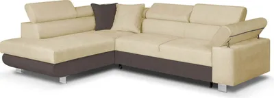 Produktbild von Ecksofa mit Schlaffunktion, CREDO Wellenfederung, links - Beige/Braun