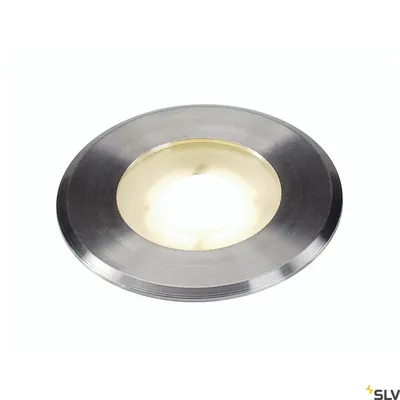 Obrázok produktu pre SLV 228412 DASAR FLAT LED 230V Zapustené podlahové reflektory okrúhle 4,3 W LED teplá biela nerezová lišta