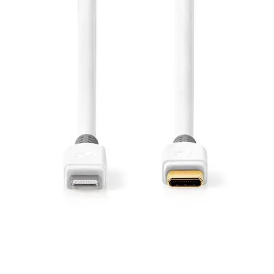 Zdjęcie produktu dla Nedis CCBW39650WT10, 1 m, Lightning, USB C, Męska, Męska, Biały