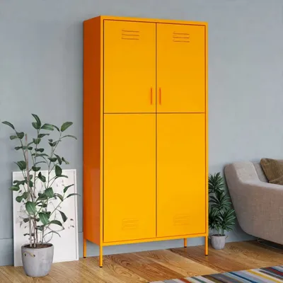 Produktbild von "2026 Promotion" Kleiderschrank Senfgelb 90x50x180 cm Stahl    - Kleiderschränke CC19671