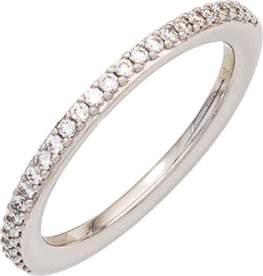 Produktbild von JOBO Damen Ring 585 Gold Weißgold 26 Diamanten Brillanten 0,21ct. Goldring Größe 50