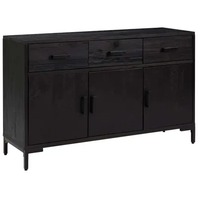 Immagine prodotto di Credenza Nera 110x35x70 cm in Legno Massello di Pino