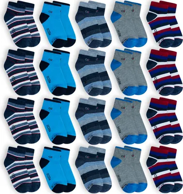 Produktbild von OCERA 20 Paar Kinder Kurzschaft Socken für Mädchen und Jungen im Farbmix Gr. 35/38