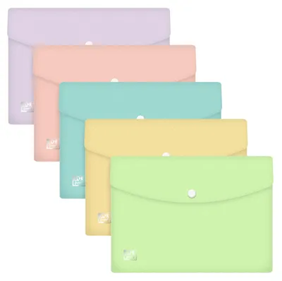 Image de Pochette A5 en polypropylène « Urban pastel mix » (5 pièces) - Oxford