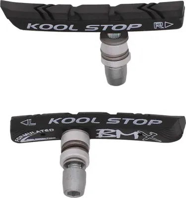 Image de Patins de frein BMX Kool Stop pour V-Brake, fixation par vis, noirs, 2 pièces sur carte
