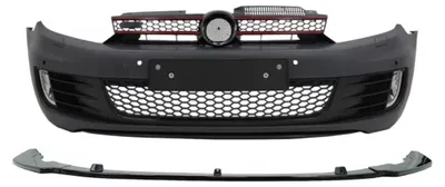 Imagen del producto de Paragolpes delantero para VW Golf 6 MK6, modelo 08-13, estilo GTI, con alerón y extensión en color  brillante.