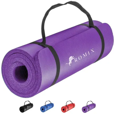Imagen del producto de Esterilla de yoga antideslizante - 10 mm - 180 x 61 cm - NBR - Con correa y bolsa de transporte