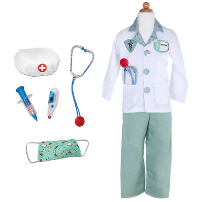 Image de Set de déguisement de médecin pour enfants (5-6ans) vert - 8 pièces
