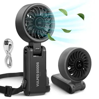 Image de Vulpes Goods Ventilateur manuel PRO 3-en-1, rechargeable & portable, mini-ventilateur USB sans fil, moteur puissant, design pliable
