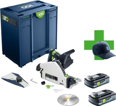 Obrázok produktu pre Festool TSC 55 KEB-Basic 100Y Limited Edition Akku Tauchsäge 18 / 36 V ( 2x 18 V ) 160 mm Brushless + 2x Akku 4,0 Ah + Systainer - ohne Ladegerät
