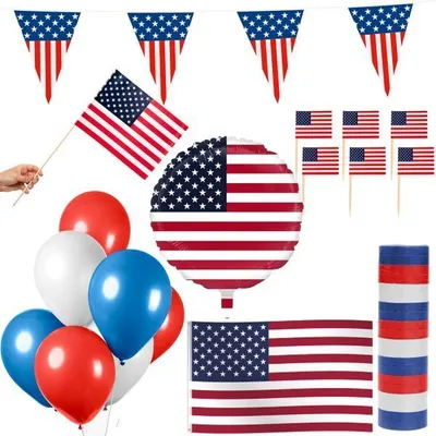 Produktbild von USA Party Deko Set 74 tlg. Partyset Partydeko Amerika
