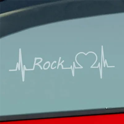 Produktbild von Auto Aufkleber Rock Puls Herzschlag 19x6 cm Milchglas Sticker Heckscheibenaufkleber