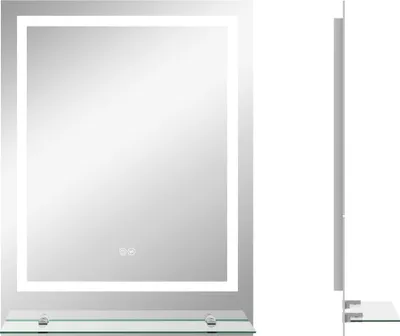 Productafbeelding van Spiegel voor de badkamer met verlichting, 3 lichtkleuren, IP44, touchbediening, geheugenfunctie, anti-condens, 70x50 cm (transparant)
