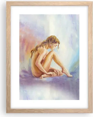 Produktbild von Gerahmtes Poster - Rahmen in heller Eiche - Frau Nacktheit Abgesehen von - 30x40 cm - Wand Bild - Wanddeko - Wandbilder - Wandposter - Bilderrahmen - Bilder - Kunstdruck - Wandbild - P2NPA30x40-4174