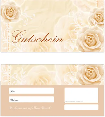 Produktbild von 50 Stück Geschenkgutscheine (Rose-613) - Gutscheinkarten Gutscheine für Bereiche Wellness, Erholung, Entspannung oder Kosmetik, Reisen, Gärtnerei, Blumengeschäfte ...