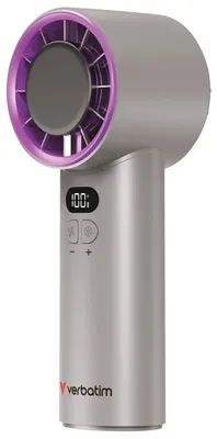 Obrázok produktu pre Verbatim Cool 'n' Go Ice Touch, Šedá, Purpurová, 1 ventilátor/ventilátory, Ručný ventilátor, 1 kusov, 8 W, Lithium-ion (Li-ion)