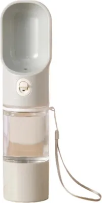 Immagine prodotto di INF Bottiglia Portatile per Animali Domestici 2 in 1 - Distributore Acqua e Cibo Grigio
