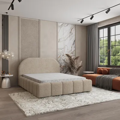 Produktbild von Masseno Polsterbett FLUSSO 200x200 cm, Polsterbett mit Bettkästen -Beige, QUELLE 05