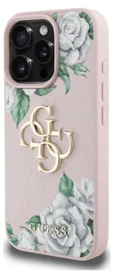 Obrázok produktu pre Guess – Hardcase 4G Grained Roses Big Logo – ochranný kryt pre iPhone 16 Pro Max – ružový