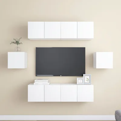 Produktbild von Möbel 6-tlg. TV-Schrank-Set Weiß Holzwerkstoff - TV-Schränke 3078682