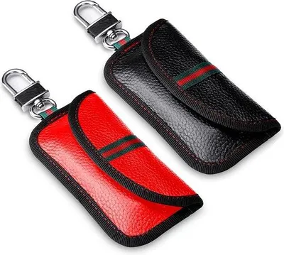 Produktbild von Famanu Faraday-Tasche RFID-Signalblockierung - Rot & Schwarz