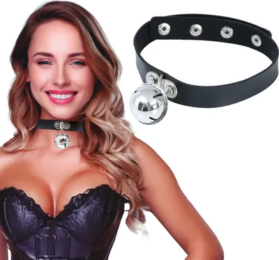 Produktbild von Sado Karneval Choker Junggesellenabschied Gothic Accessoire Glamouröse Kostüm Halskette Glockensatz, Farbe: Schwarz