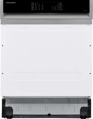 Front view of a partially integrated dishwasher.