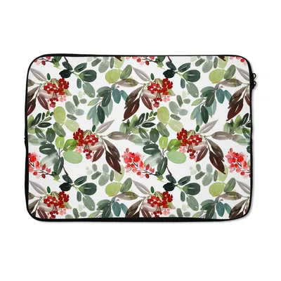 Produktbild von MuchoWow® Laptop Hülle 13 Zoll Beeren - Weihnachten - Aquarell Laptoptasche - Laptophülle - Sleeve - Rundumschutz