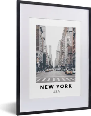 Produktbild von MuchoWow® Gerahmtes Poster New York - Amerika - Weg 30x40 cm - Poster mit Schwarzem Bilderrahmen Wandposter Rahmen Foto Bilder - Wandposter Schlafzimmer