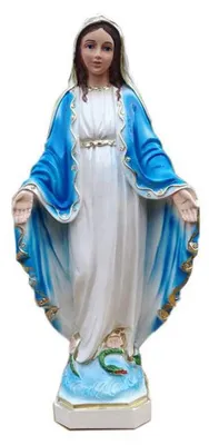 Madonna Statue handbemalt, H 30 cm, Harz, religiös