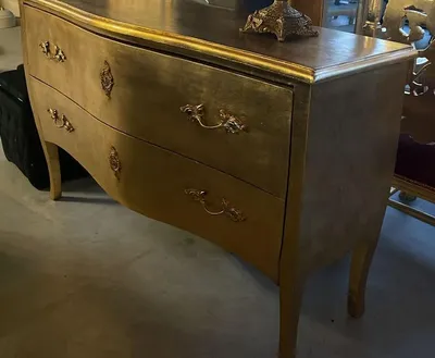 Image de Casa Padrino Commode baroque 2 tiroirs or - Commode en bois massif de style baroque fabriquée à la main - Meubles de chambre à coucher de style baroque - Meubles baroques