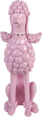 Produktbild von Clayre & Eef Dekorationsfigur Hund Pudel 13x17x33 cm Rosa Kunststoff