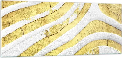 Produktbild von Bilder auf glas - Einteilig - Abstraktion Gold Weiß - 100x40cm - Glasbilder - Wandbilder - Bilder - zum Aufhängen bereit - Wanddekoration aus Glas - Glas Bilder - Wandbild auf Glas - GAB100x40-4511
