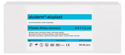 Produktbild von SÖHNGEN® 1009180 aluderm®-aluplast Pflaster-Stripes - elastisch, 2,5x7,2 cm, 100 Stück