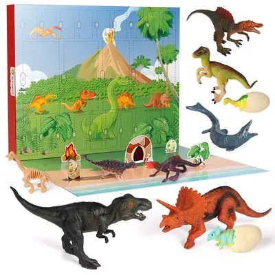 Zdjęcie produktu dla Kalendarz Adwentowy z Dinozaurami dla Dzieci 24 Dni Odliczanie do Świąt Bożego Narodzenia Kalendarz Adwentowy Dino Zabawka dla Chłopców Dziewczynek 2