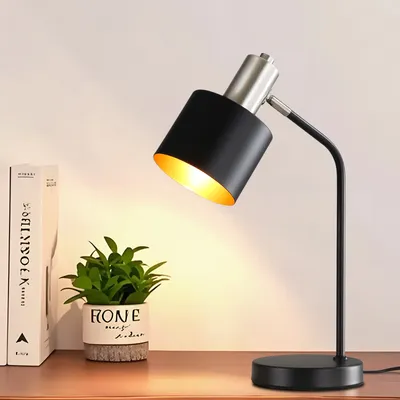 Produktbild von ZMH stolní lampa vintage noční lampa kabel E27 stolní lampa obývací pokoj černá zlatá stolní lampa retro otočná lampa na čtení stolní základní noční lampa postel do ložnice