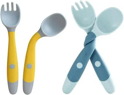 Produktbild von Kompakt-Set mit einfachem Griff - 4-teilig inkl. Löffel und Gabel - BPA-frei - Reisgeeignet
