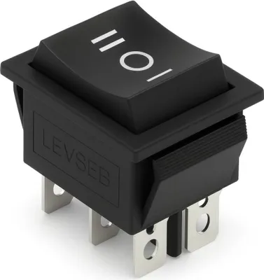 Obrázok produktu pre Kolískový spínač 2-pólový (6-pinový) ZAP-VYPN-ZAP 16 A 250 V prepínač