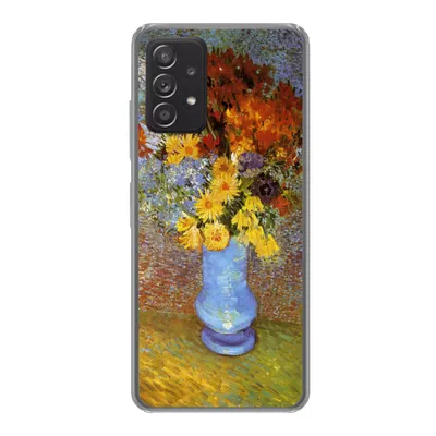 Produktbild von MuchoWow® Handyhülle Schutzhülle Hülle für Samsung galaxy a73 Vase mit Gänseblümchen und Anemonen - Vincent van Gogh Silikon Softcase Handy Hülle - Handyhülle